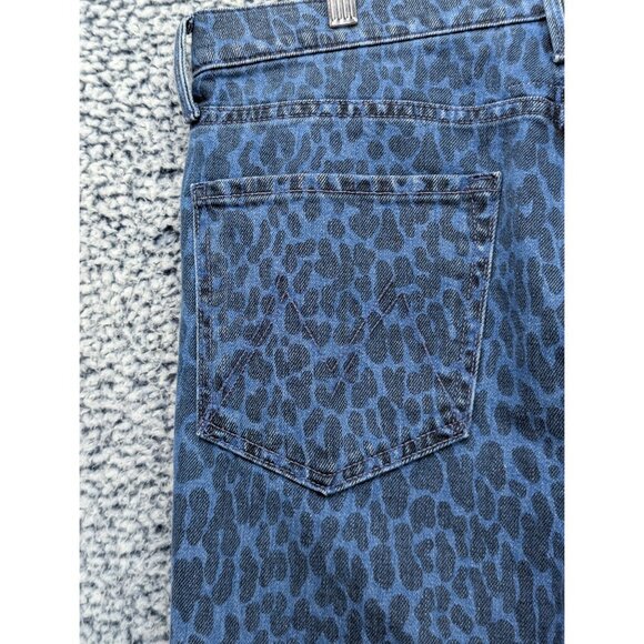 Mother Superior The Tomcat Ankle Sinister Blue Jeans Womens 32 Leopard Crop - Picture 10 of 16